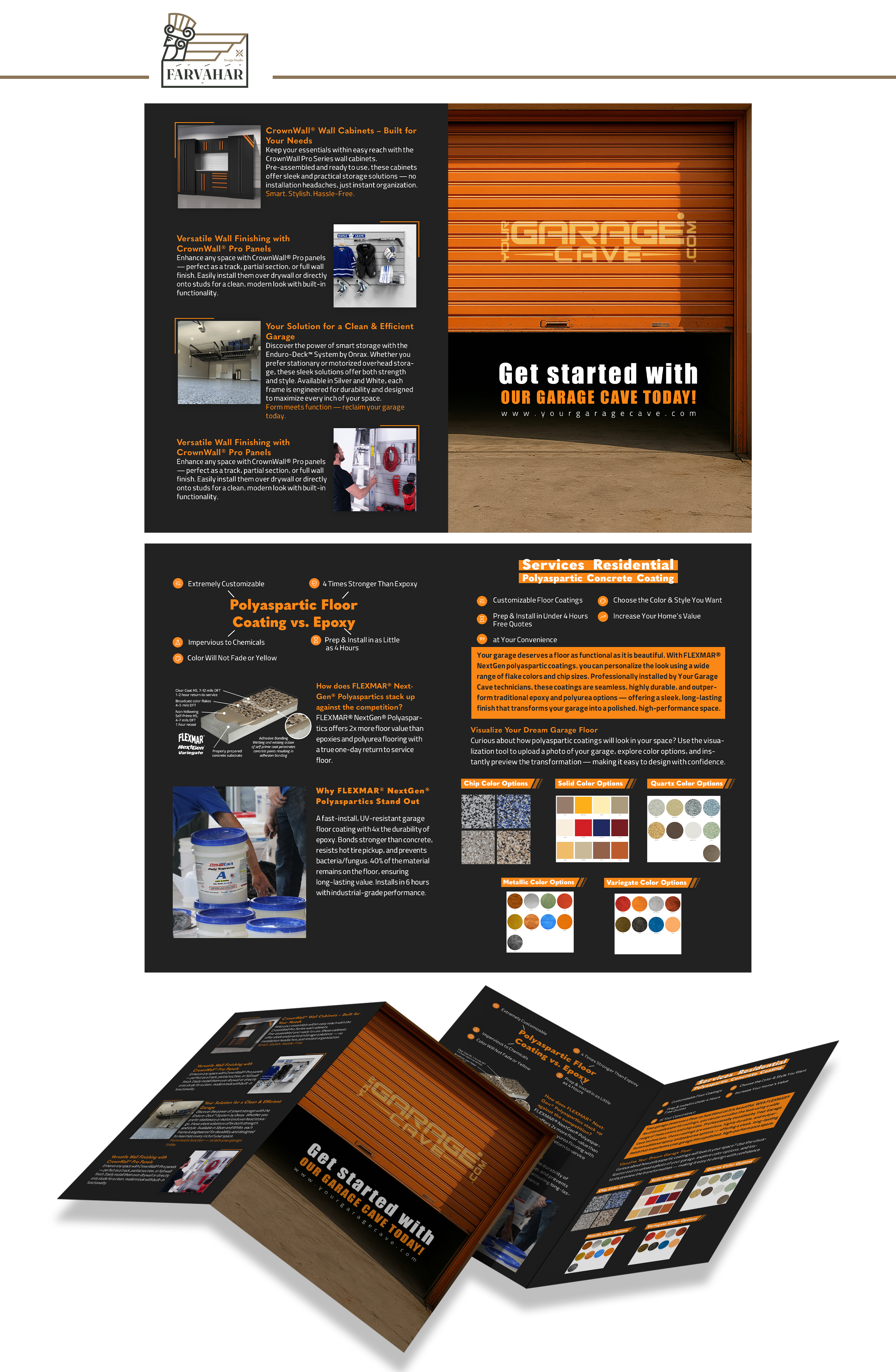 Brochure Design by Farvahar Design Studio for Your Garage Cave LLC | Design #35322149