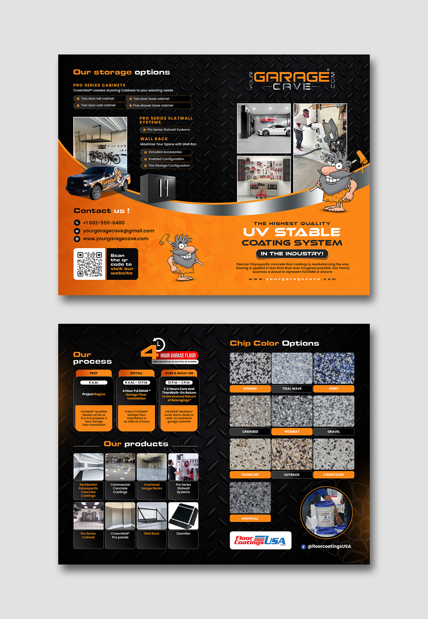 Brochure Design by debdesign for Your Garage Cave LLC | Design #35322366