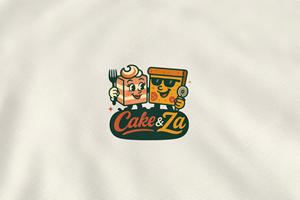 Design a logo for a business called Cake &amp; Za