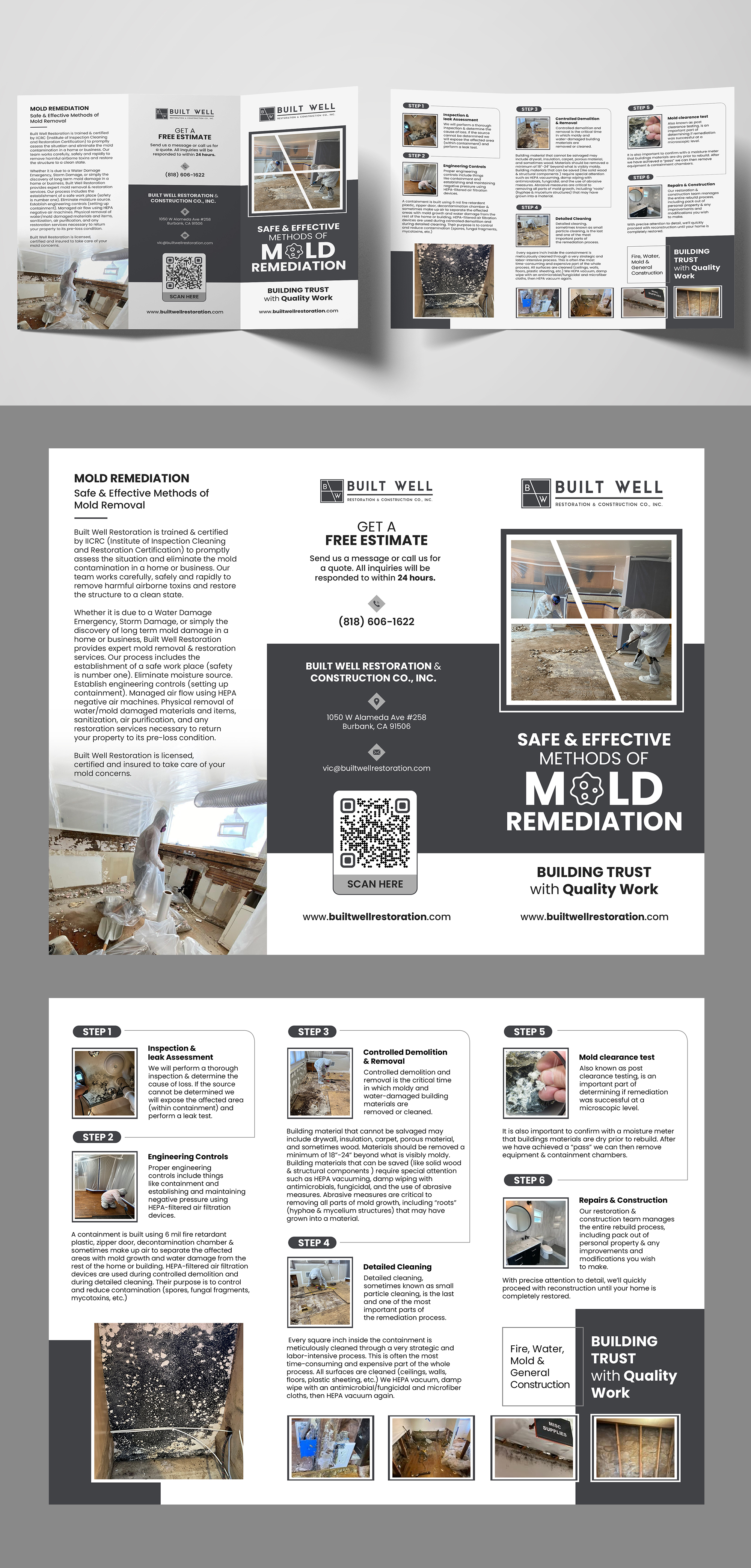 Diseño de Brochure por debdesign para Built Well Restoration & Construction | Diseño #35342775