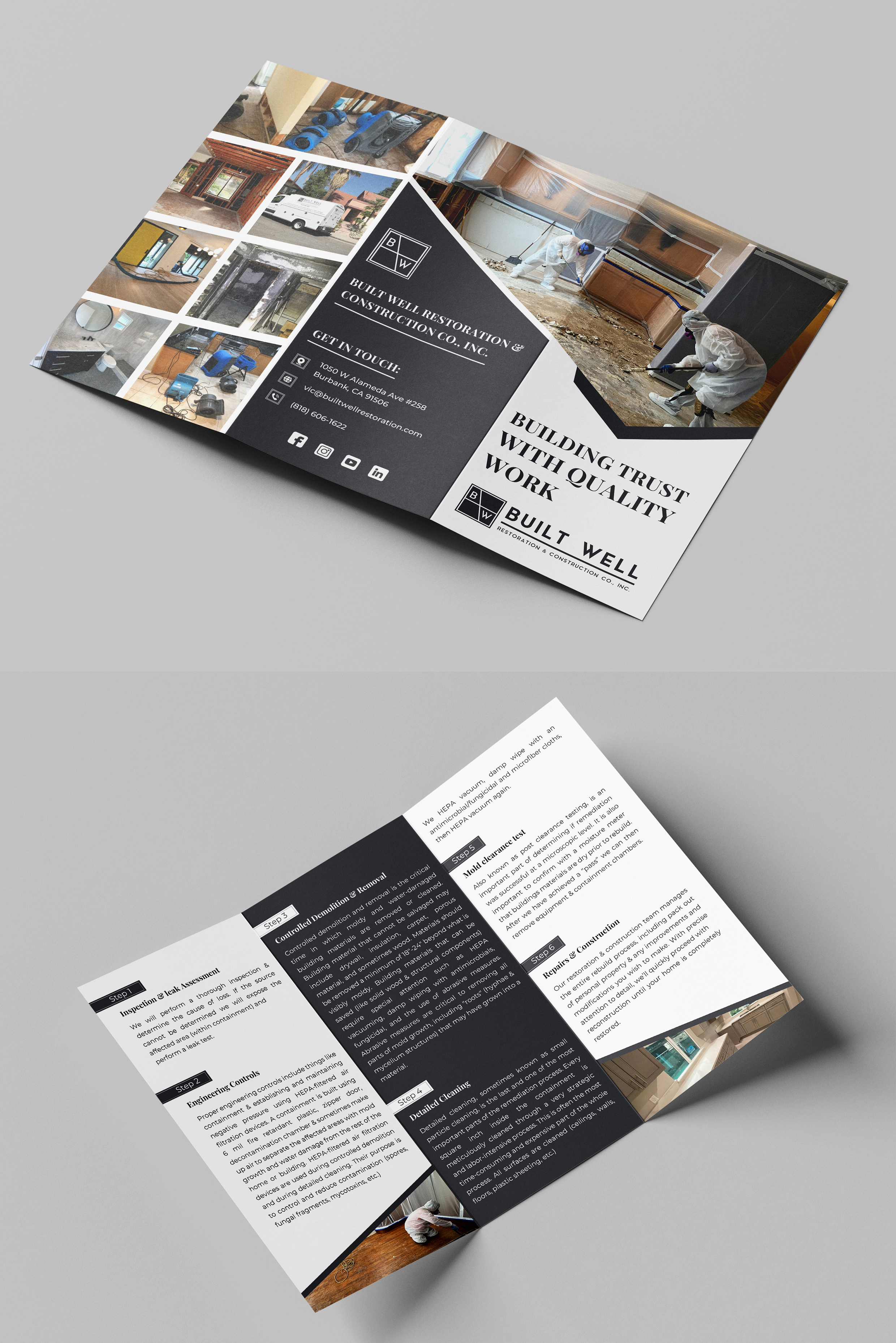 Broschüren-Design von SAI DESIGNS für Built Well Restoration & Construction | Design #35344487