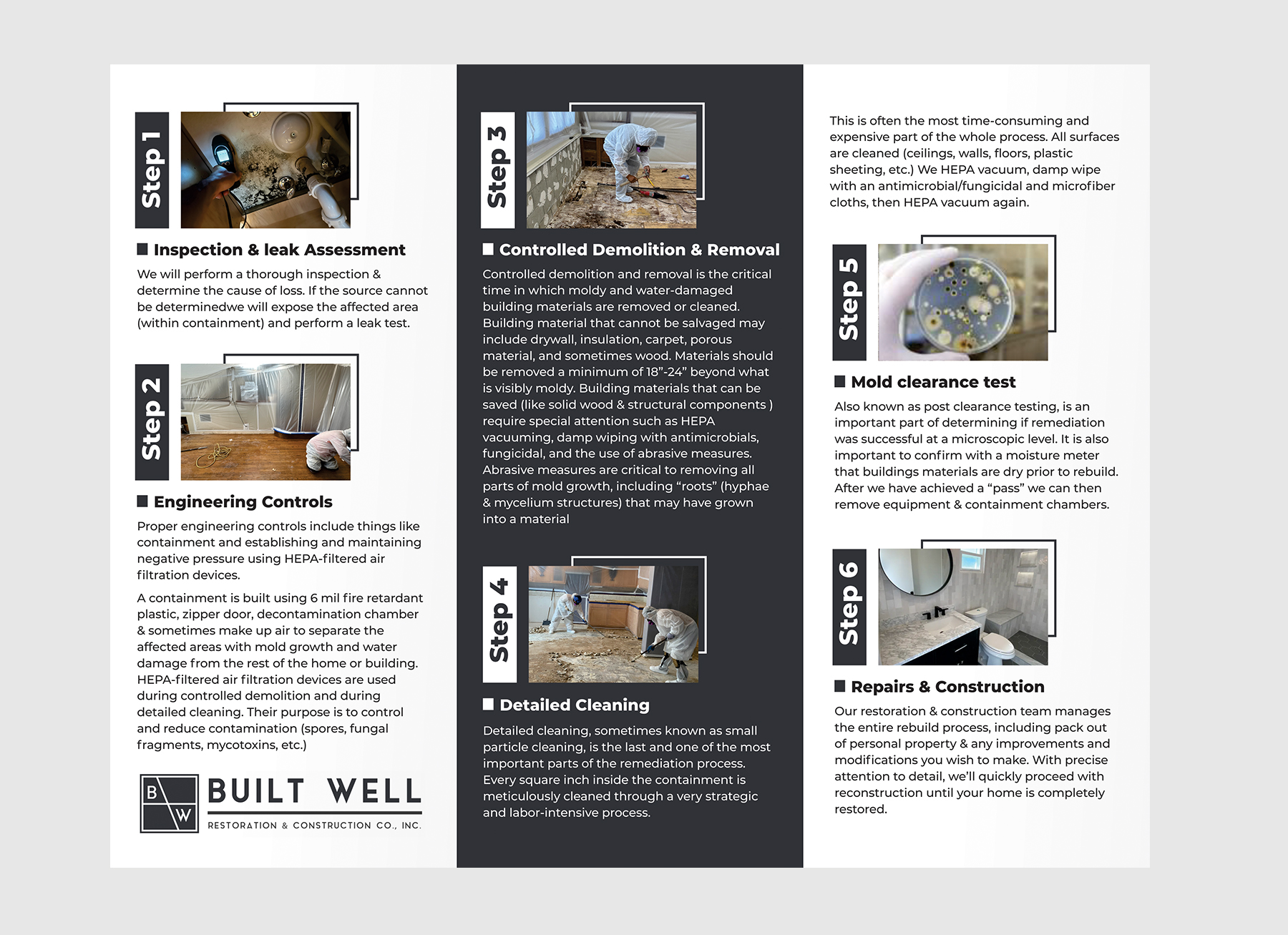 Broschüren-Design von Aurora:) für Built Well Restoration & Construction | Design #35336255