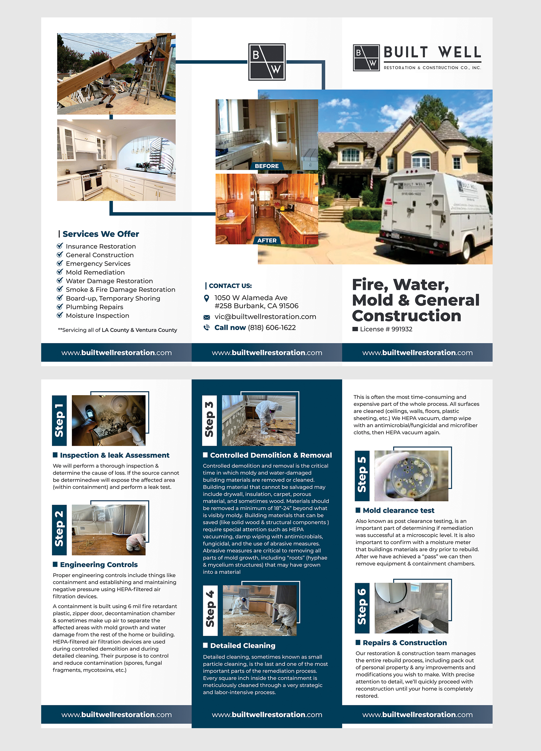 Broschüren-Design von Aurora:) für Built Well Restoration & Construction | Design #35348632