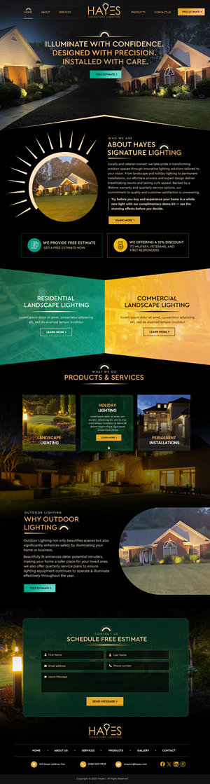 Web Design by Blue Sparrow for Hayes Signature Lighting | Design: #35365203