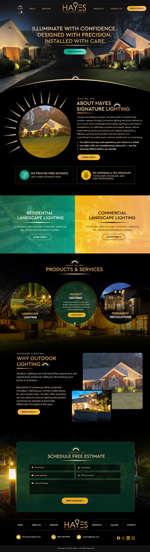 Web Design by Blue Sparrow for Hayes Signature Lighting | Design: #35365204