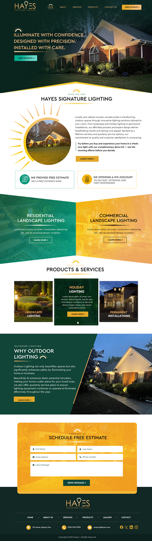 Web Design by Blue Sparrow for Hayes Signature Lighting | Design: #35365205