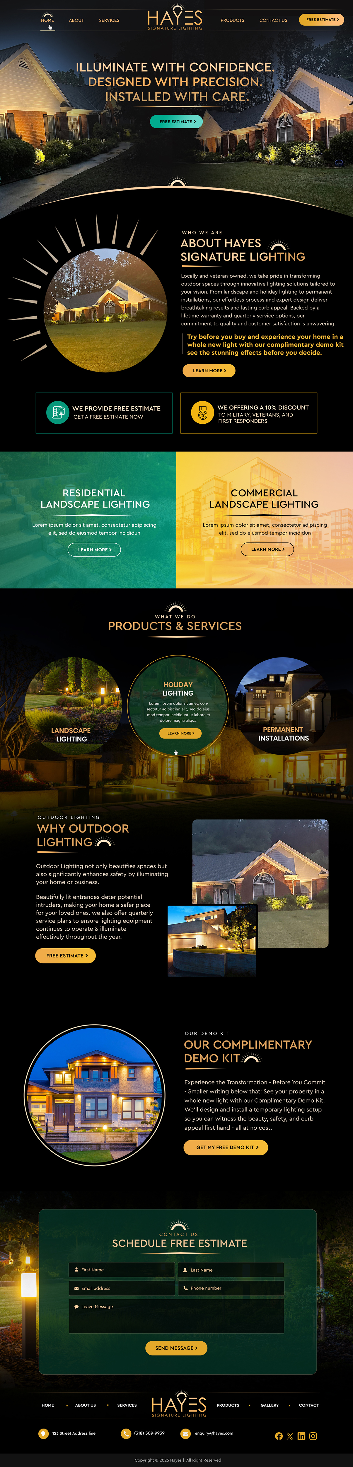 Web Design by Blue Sparrow for Hayes Signature Lighting | Design #35367011