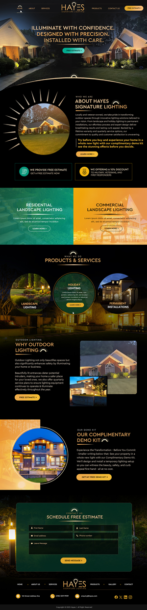 Web Design by Blue Sparrow for Hayes Signature Lighting | Design: #35367012