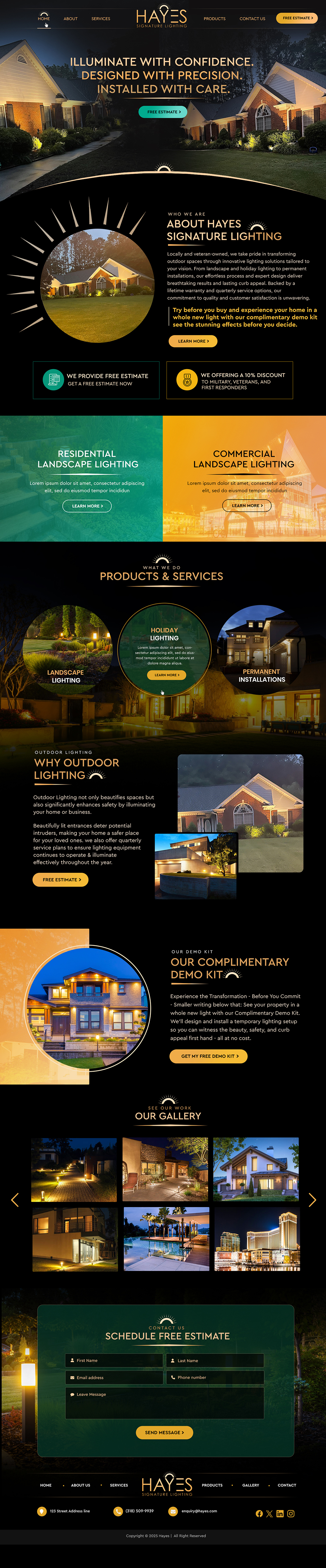 Web Design by Blue Sparrow for Hayes Signature Lighting | Design #35367080