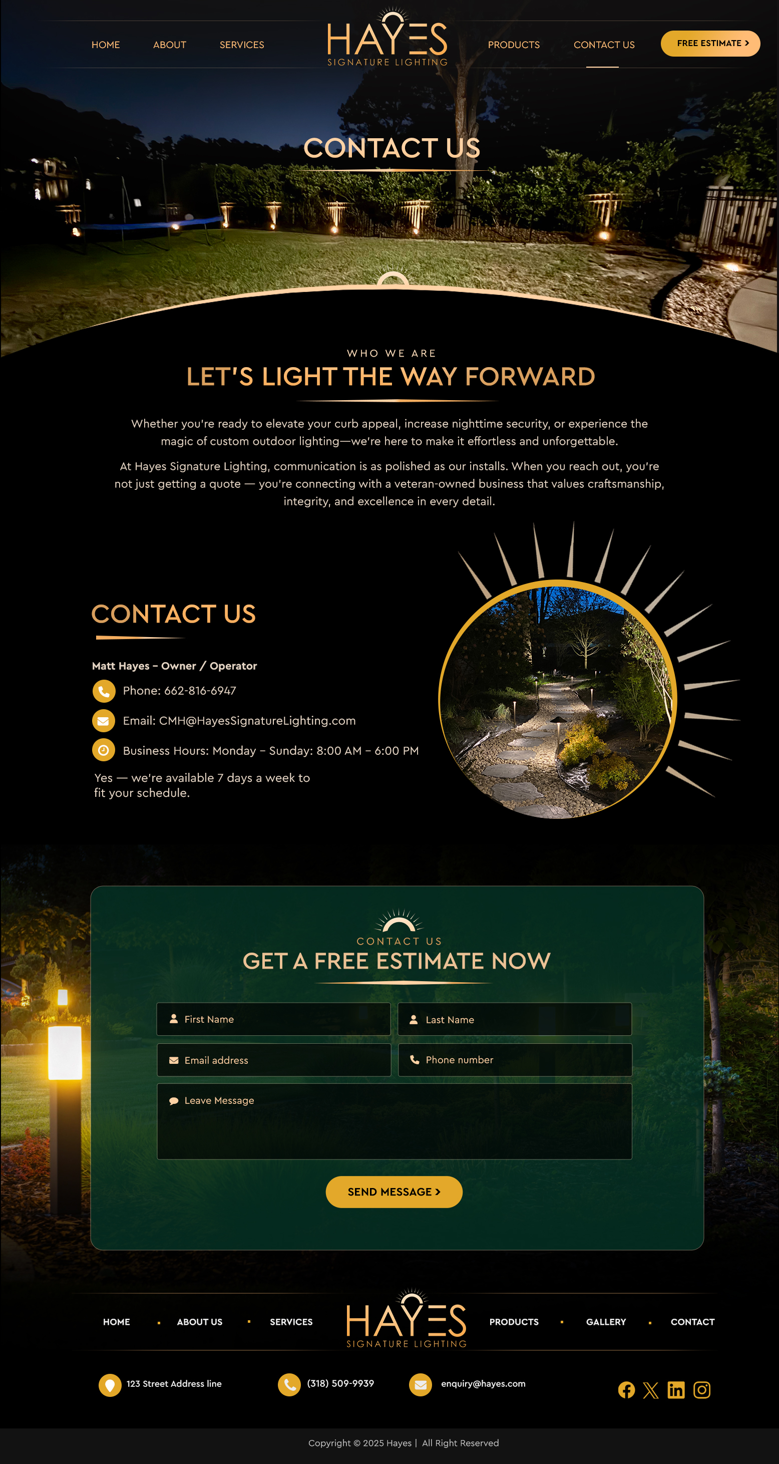 Diseño Web por Blue Sparrow para Hayes Signature Lighting | Diseño #35505932