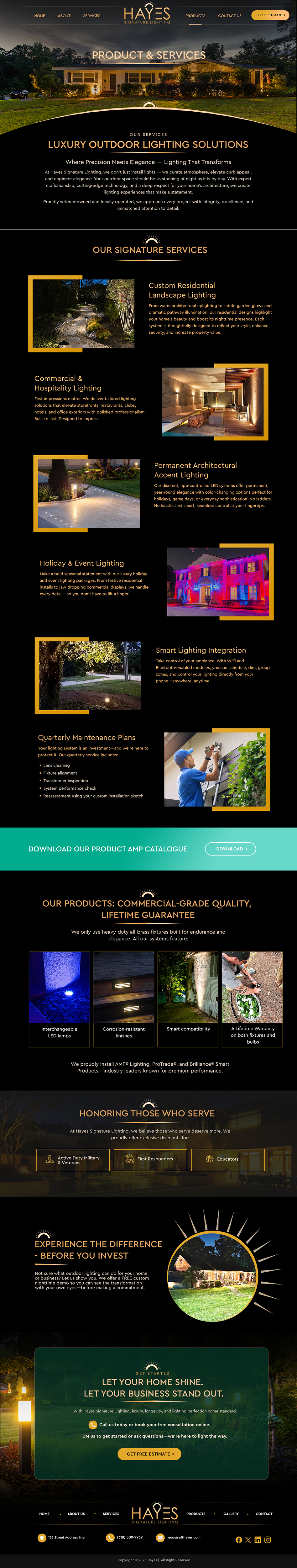 Web Design by Blue Sparrow for Hayes Signature Lighting | Design #35534201