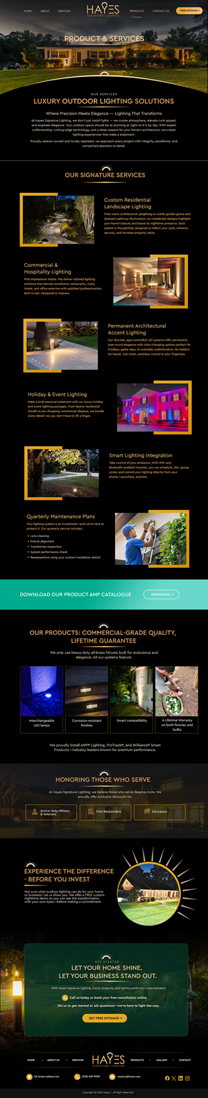 Web Design by Blue Sparrow for Hayes Signature Lighting | Design: #35534201