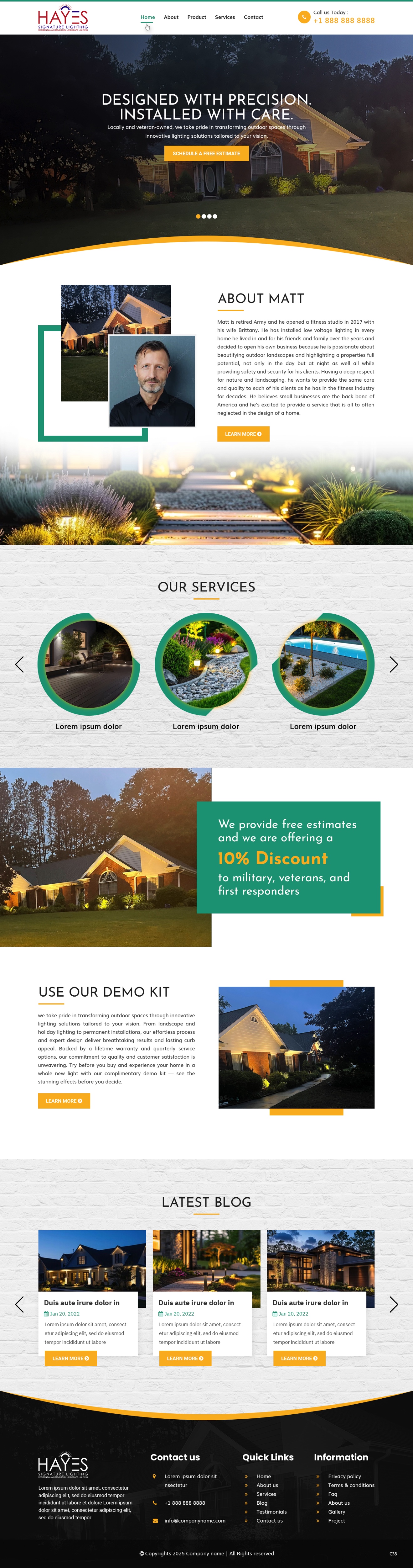 Web Design by pb for Hayes Signature Lighting | Design #35353581