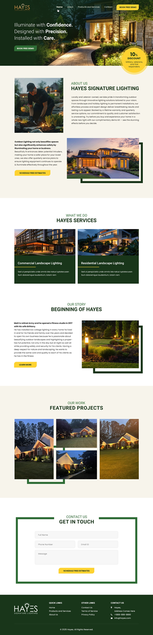 Web Design by pb for Hayes Signature Lighting | Design: #35353702