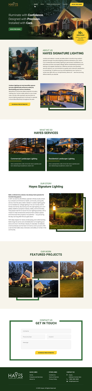 Web Design by pb for Hayes Signature Lighting | Design: #35356829
