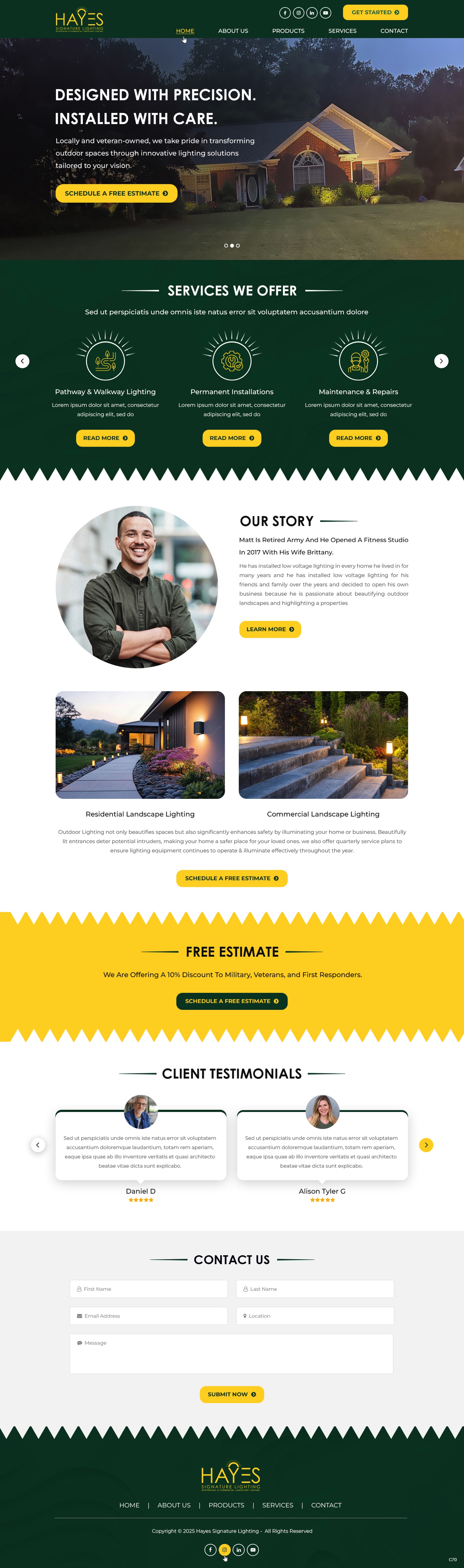 Web Design by pb for Hayes Signature Lighting | Design #35360704