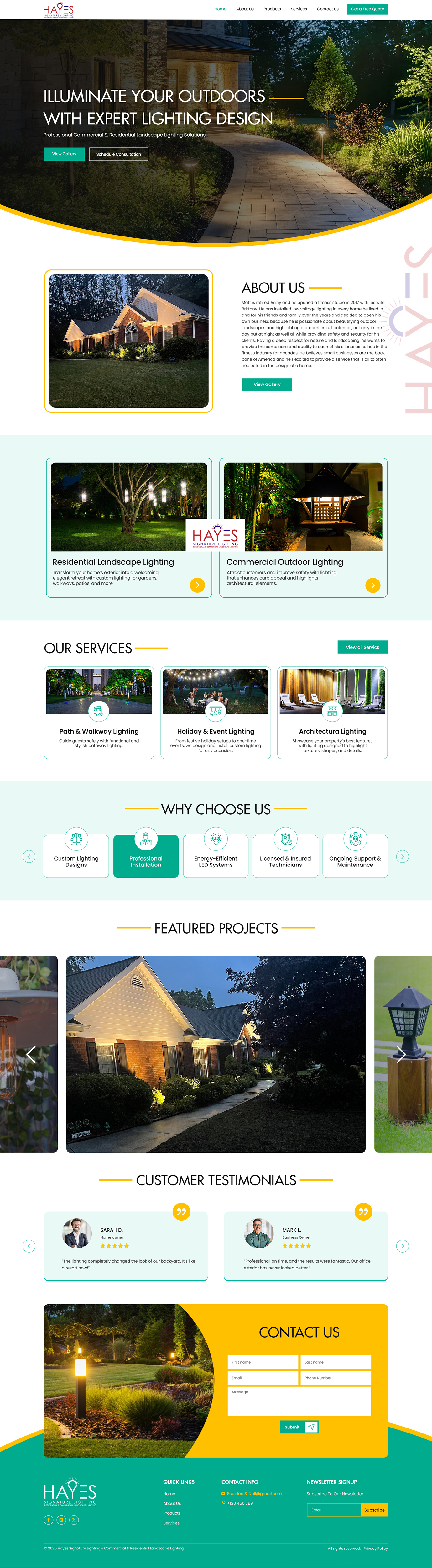 Web Design by creative.bugs for Hayes Signature Lighting | Design #35359189