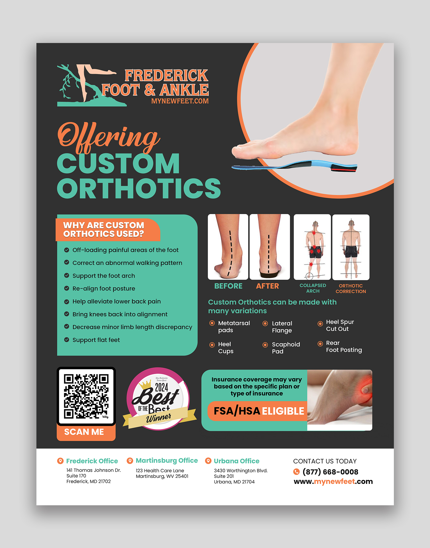 Design de Flyer par debdesign pour Frederick Foot & Ankle | Design #35343011