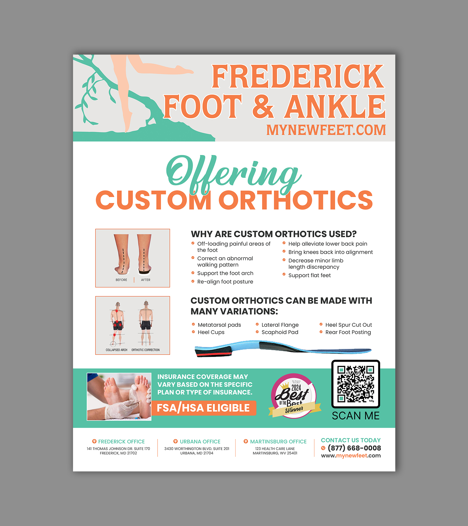 Design de Flyer par debdesign pour Frederick Foot & Ankle | Design #35343046