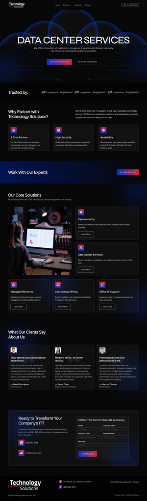 Web Design par EPF98Designs pour Technology Solutions of SC Inc | Design #35359860