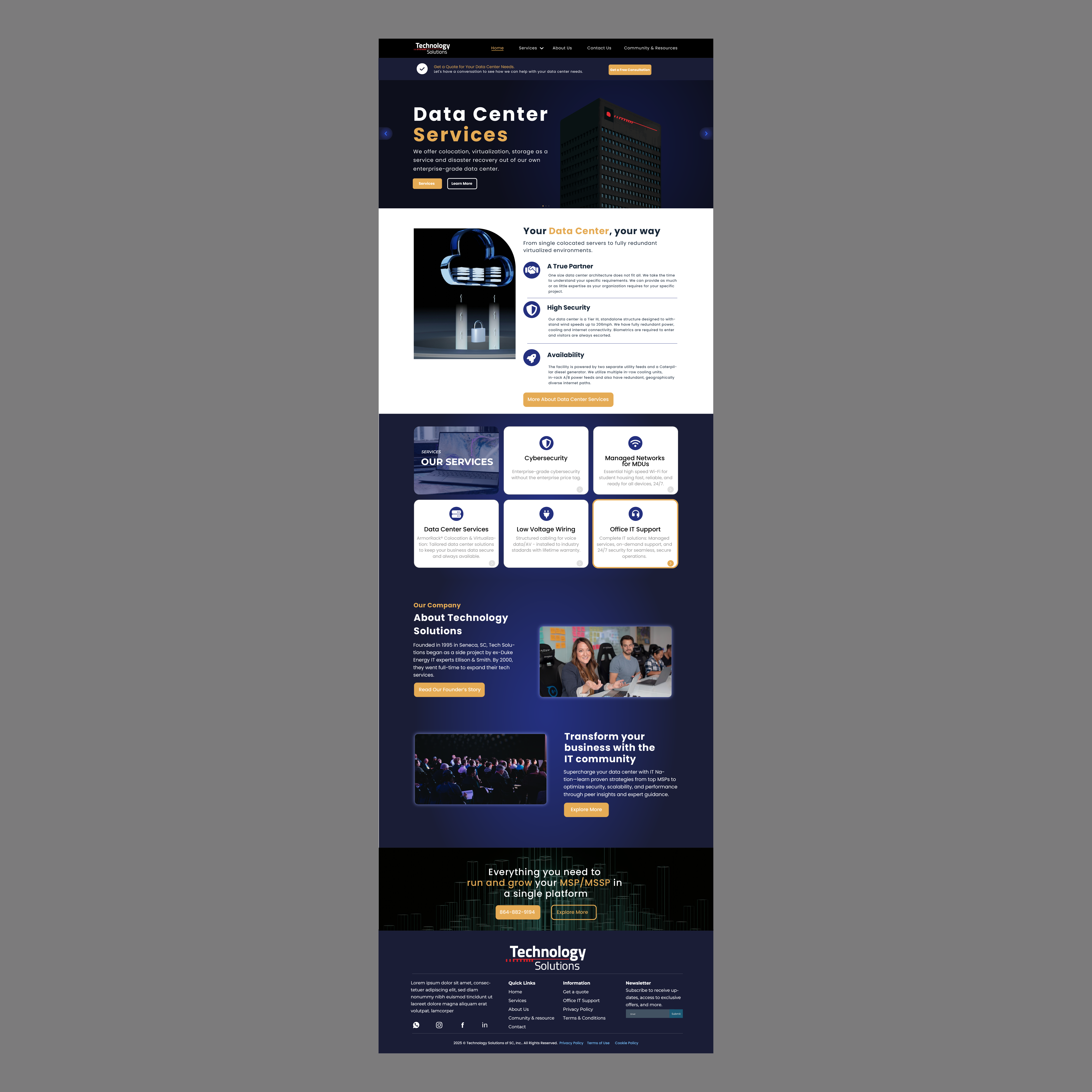 Web Design by FeDes for Technology Solutions of SC Inc | Design #35366027