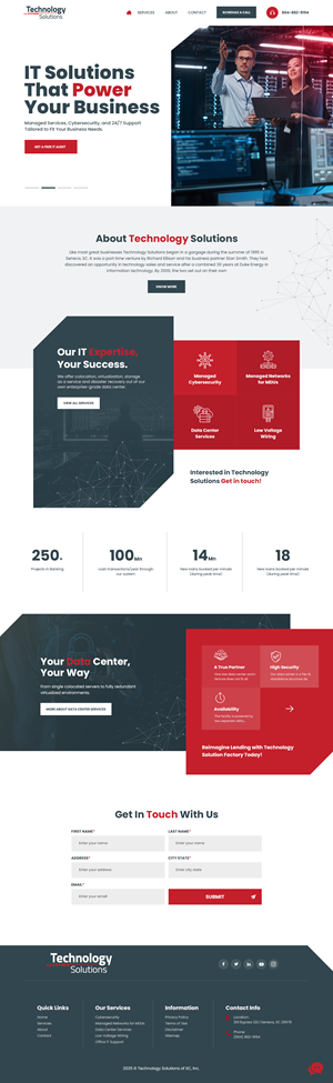 Web Design par nzdesigners pour Technology Solutions of SC Inc | Design #35347806