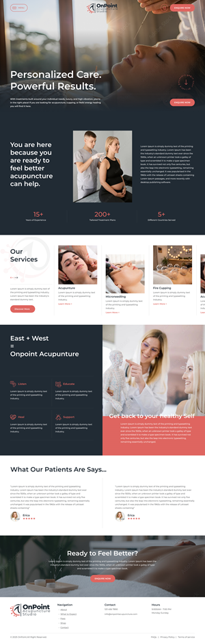 On Point Acupuncture Studio Website Design