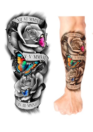 Stain Glass Butterfly with Roses