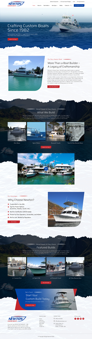 Web Design by IDesign1606 for Newton Custom Boats | Design: #35380051