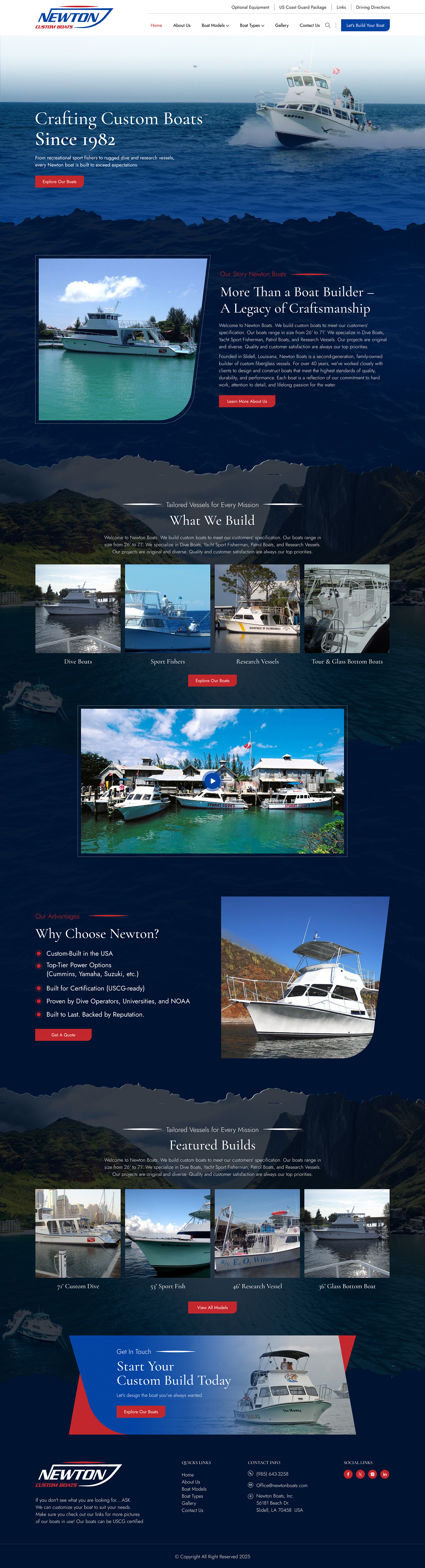 Web Design by IDesign1606 for Newton Custom Boats | Design #35380052