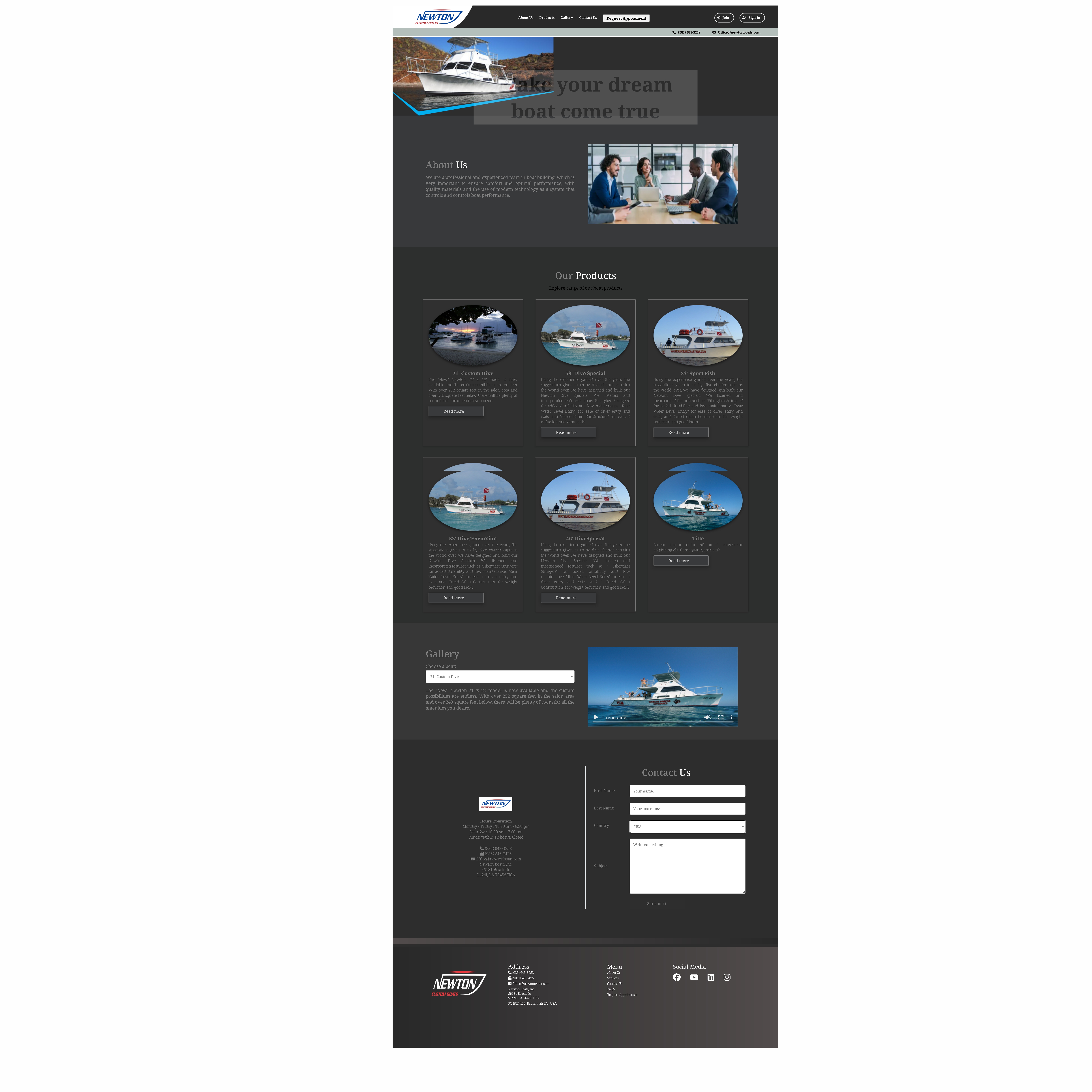 Web Design par Rudistudio pour Newton Custom Boats | Design #35388504
