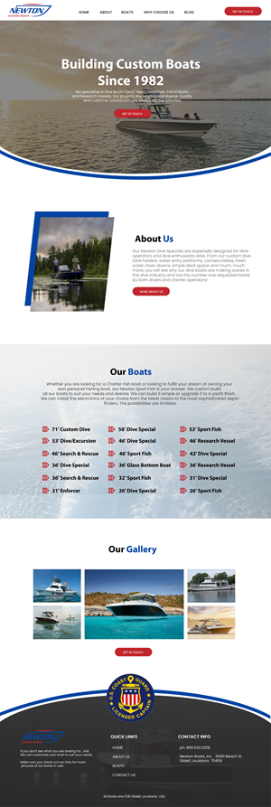 Web Design by WahDesign for Newton Custom Boats | Design: #35348122