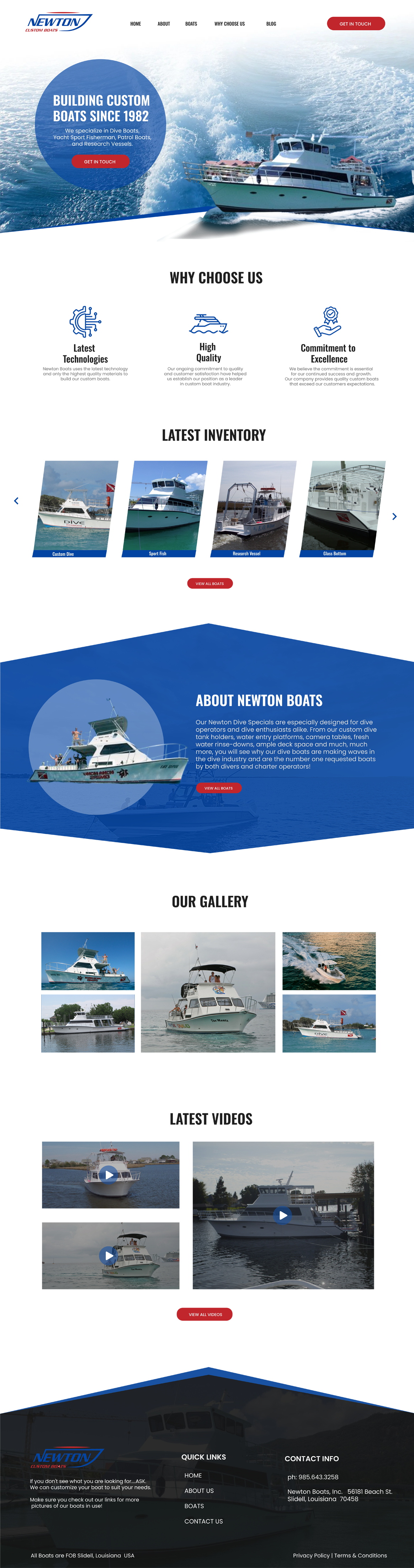 Web Design by WahDesign for Newton Custom Boats | Design #35353090