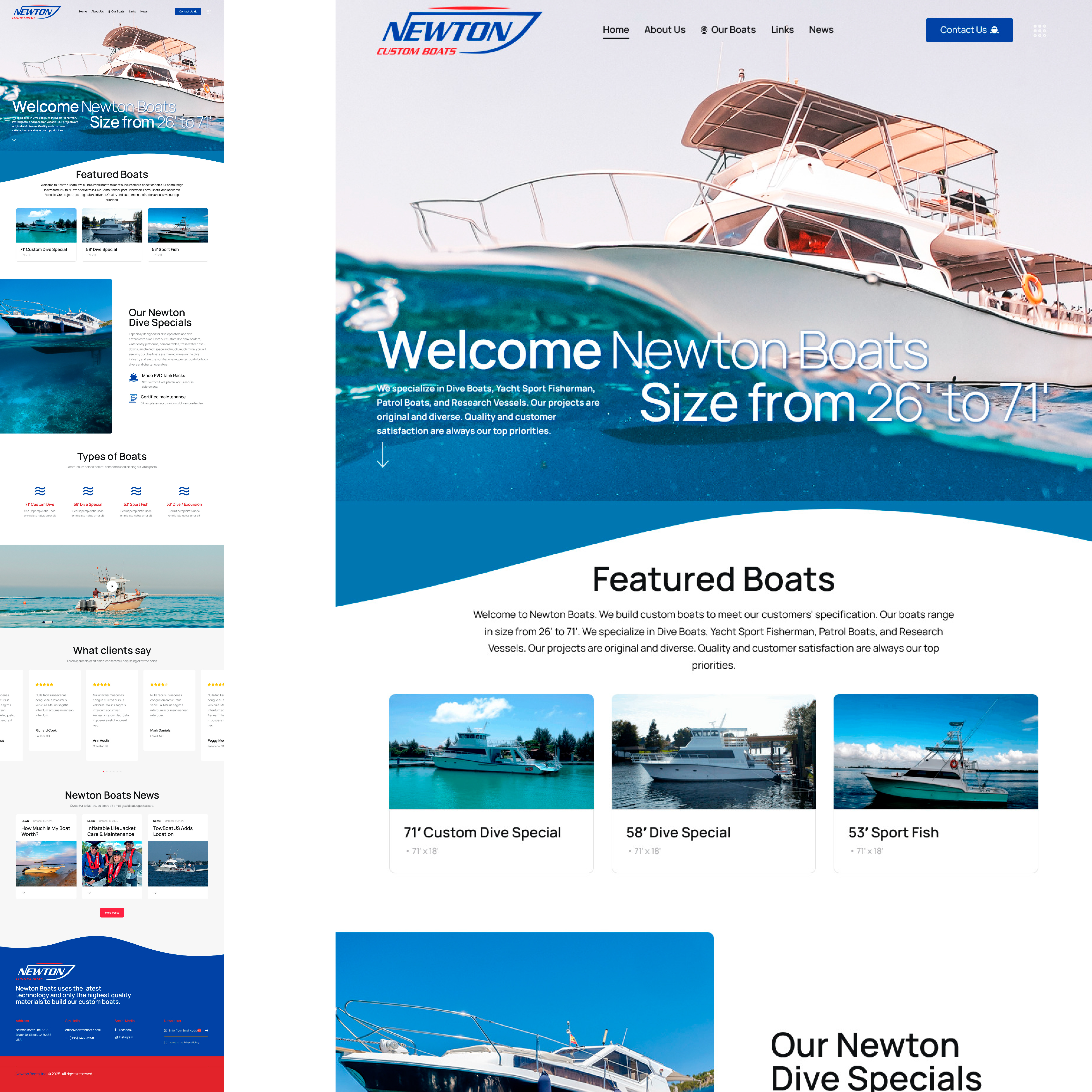 Diseño Web por DB_Design para Newton Custom Boats | Diseño #35346839