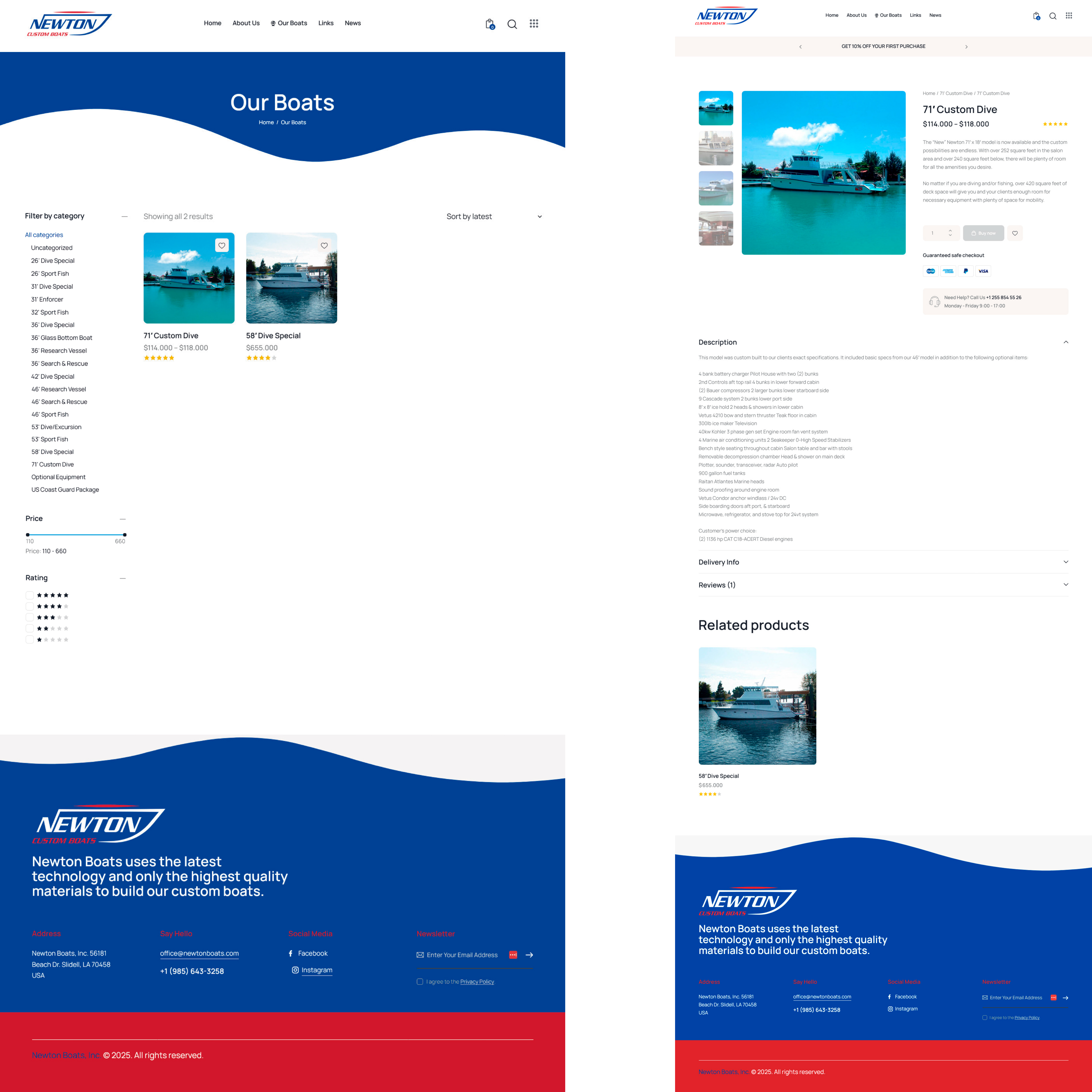 Web Design by DB_Design for Newton Custom Boats | Design: #35353895