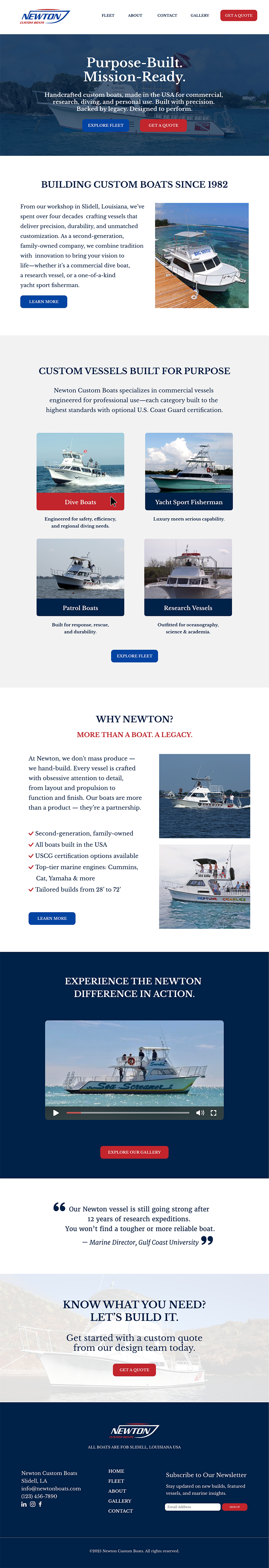 Web Design by Manu-25 for Newton Custom Boats | Design #35355300