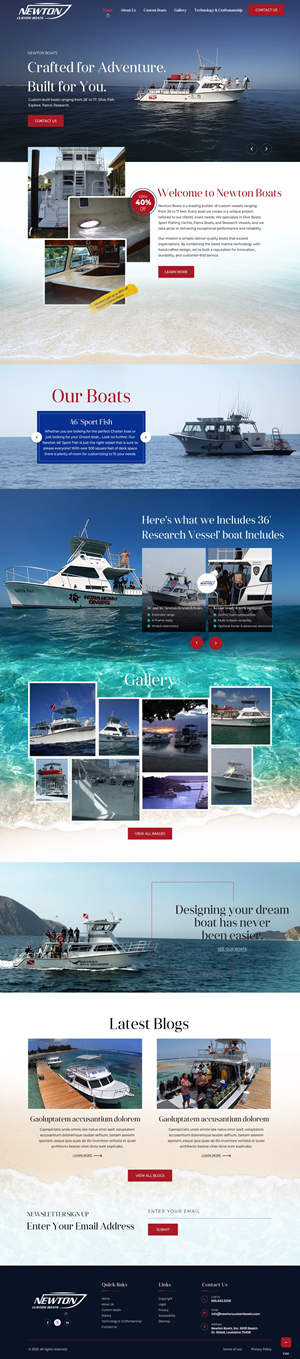 Web Design by pb for Newton Custom Boats | Design: #35360629