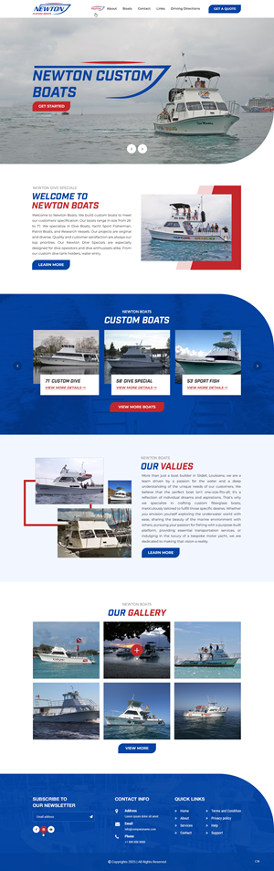 Web Design by pb for Newton Custom Boats | Design: #35360630