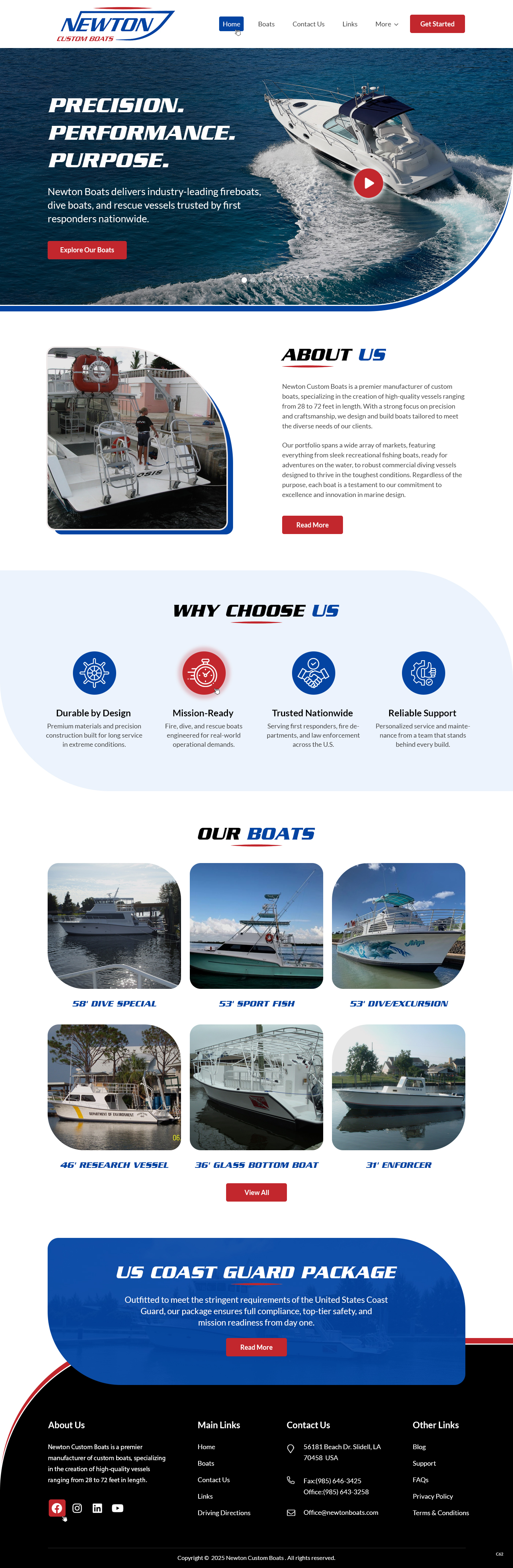 Web Design by pb for Newton Custom Boats | Design #35360631