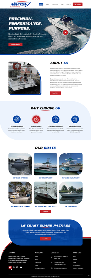 Web Design by pb for Newton Custom Boats | Design: #35360631
