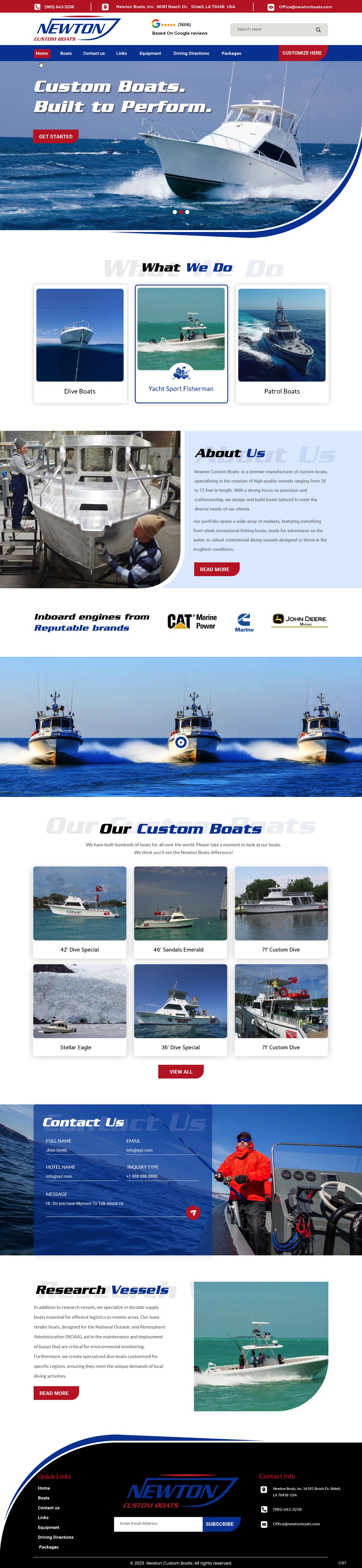 Web Design by pb for Newton Custom Boats | Design #35360632
