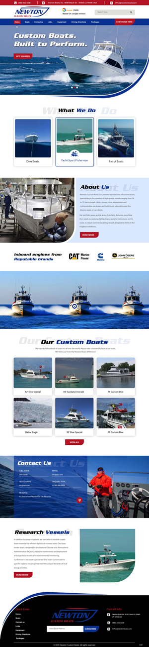 Web Design by pb for Newton Custom Boats | Design: #35360632