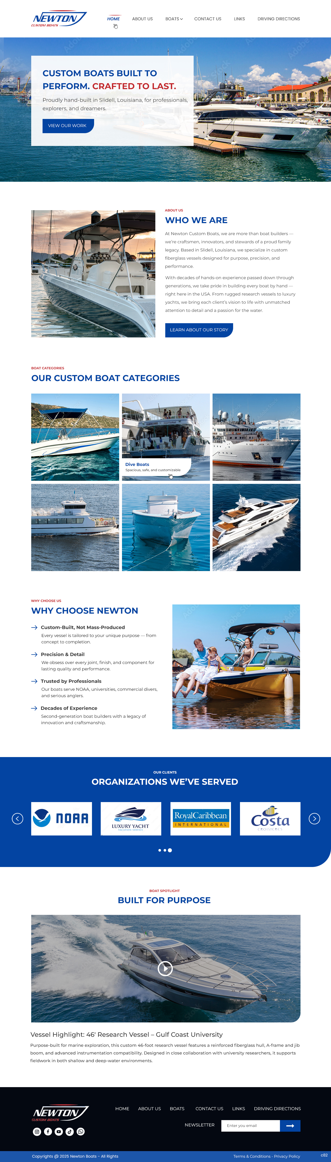 Web Design by pb for Newton Custom Boats | Design #35360634