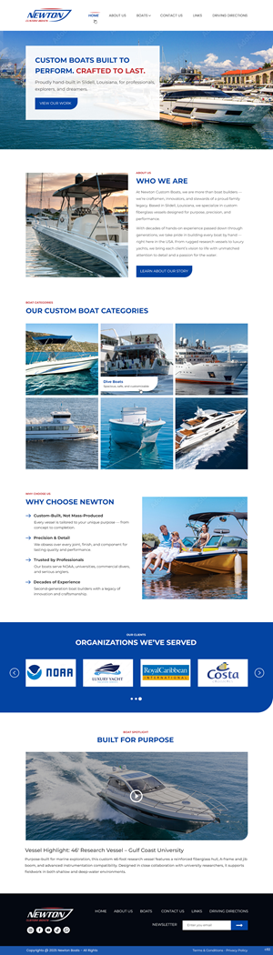 Web Design by pb for Newton Custom Boats | Design: #35360634