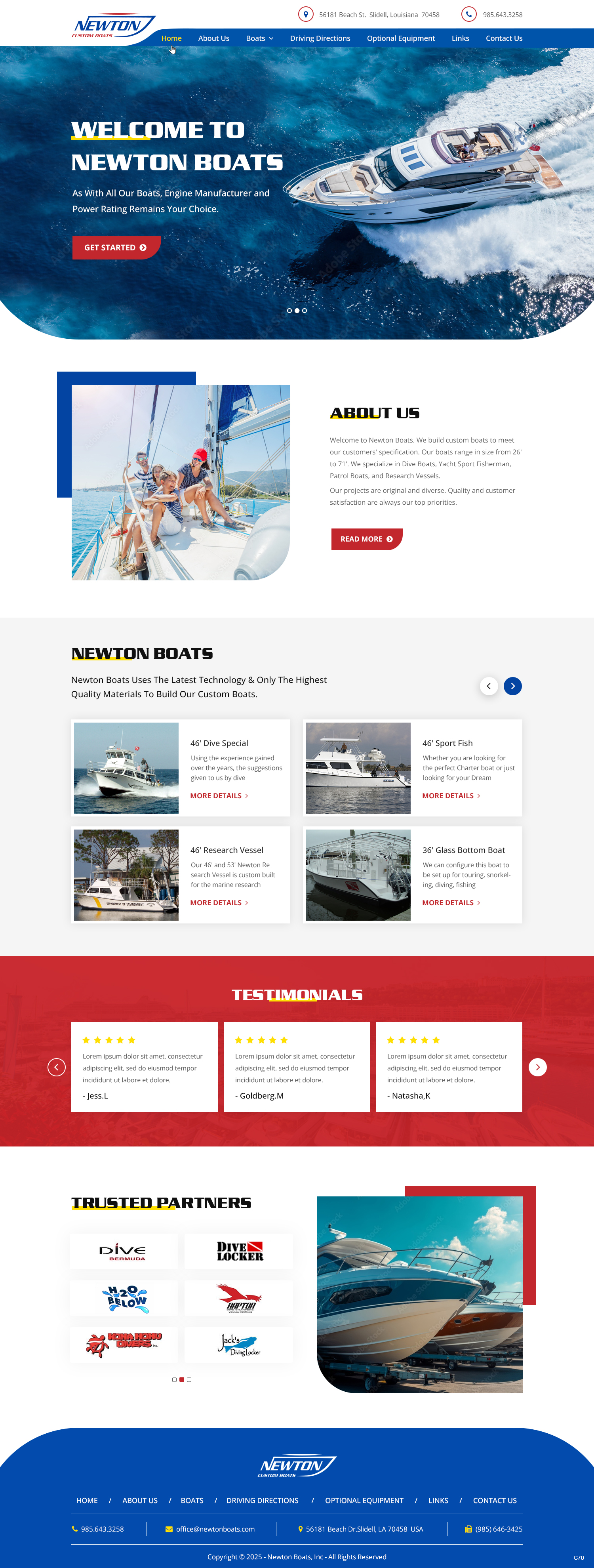 Web Design par pb pour Newton Custom Boats | Design #35360635