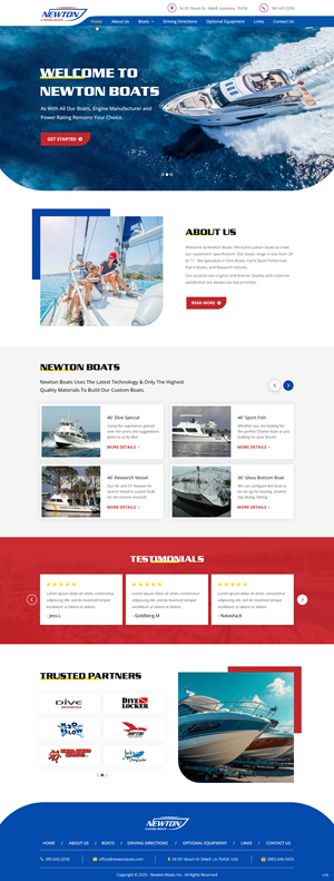 Web Design by pb for Newton Custom Boats | Design: #35360635