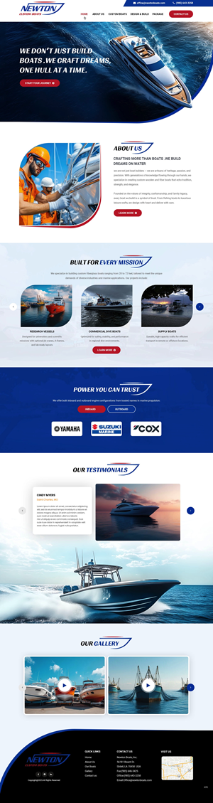 Web Design by pb for Newton Custom Boats | Design: #35360636