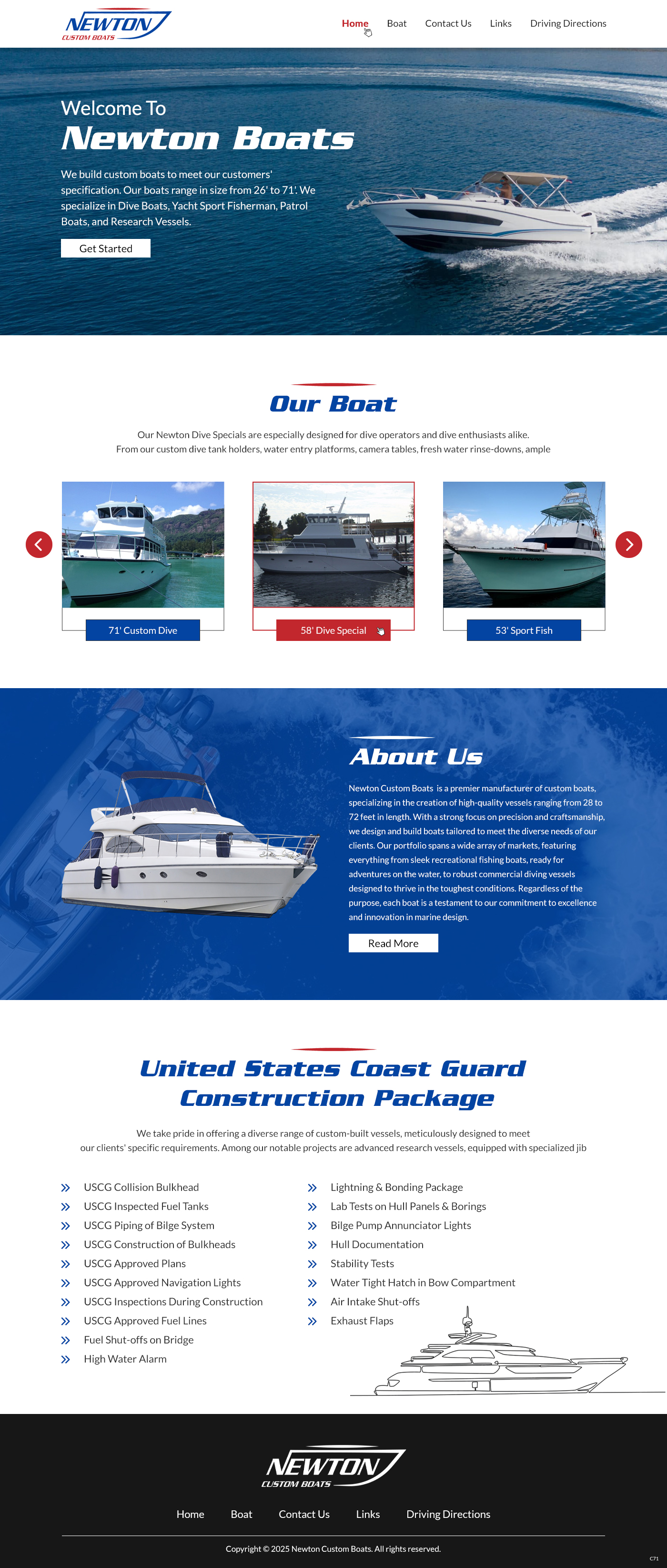 Web Design by pb for Newton Custom Boats | Design #35360637