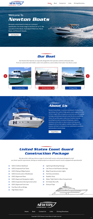 Web Design by pb for Newton Custom Boats | Design: #35360637