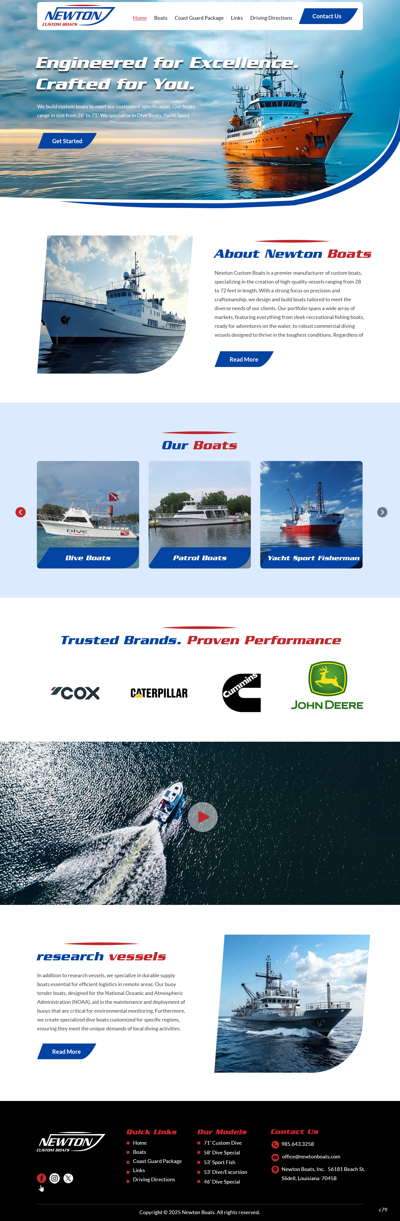 Web Design by pb for Newton Custom Boats | Design #35360638